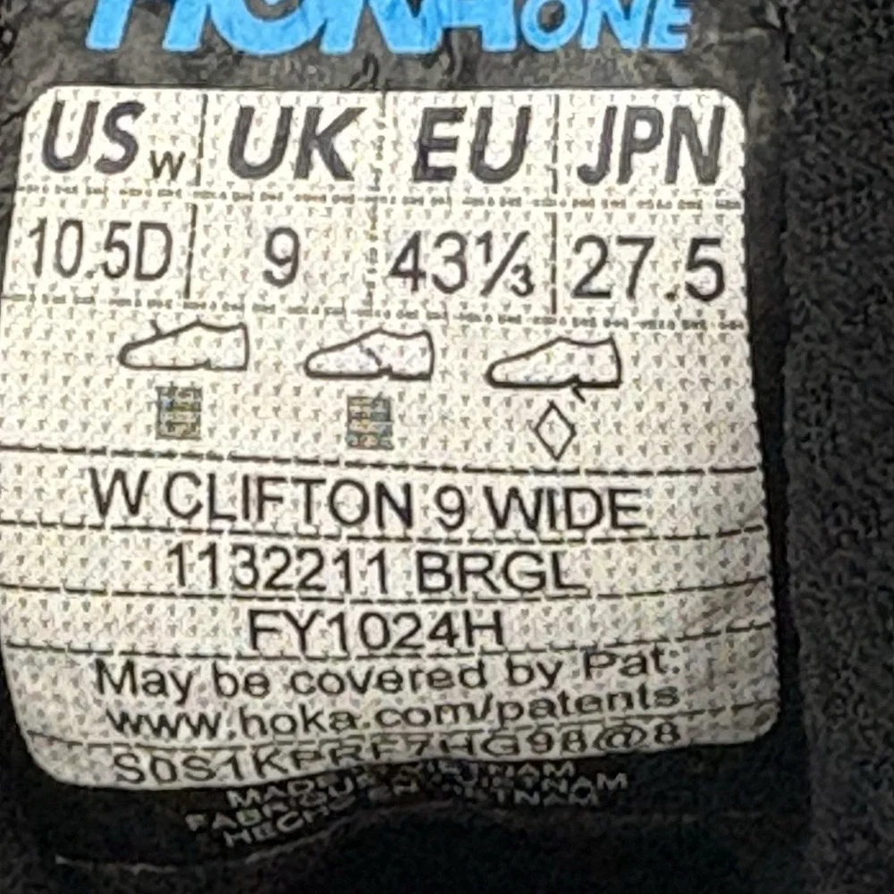 Size 10,5 Women's - Hoka One One HOKA Clifton 9 Black Rose Gold W